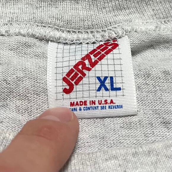 Vintage 90s Jerzees Wolf Nature Graphic White/Grey Shirt XL - Picture 4 of 7